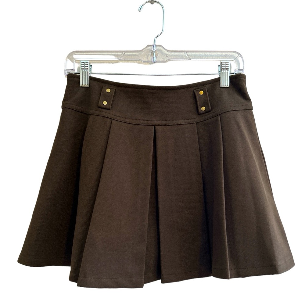 NWT Commense Solid Pleated Zip Mini Skirt size small